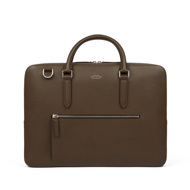 Slim Briefcase with Zip Front in Ludlow