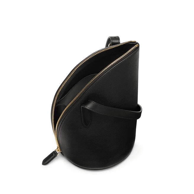1/4 Moon Crossbody Bag in Crossgrain Leather