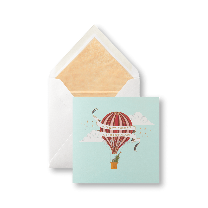 Hot Air Balloon Christmas Card