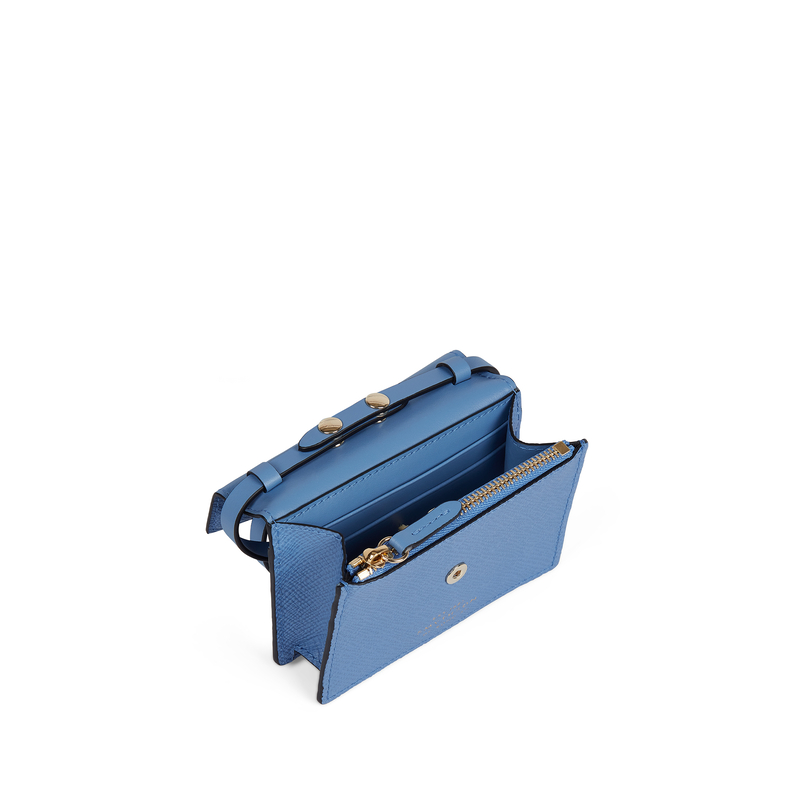 Smythson Envelope Card Case Crossbody in Panama