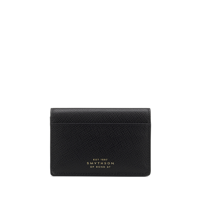 Panama Card Case with Press Stud in heritage black | Smythson