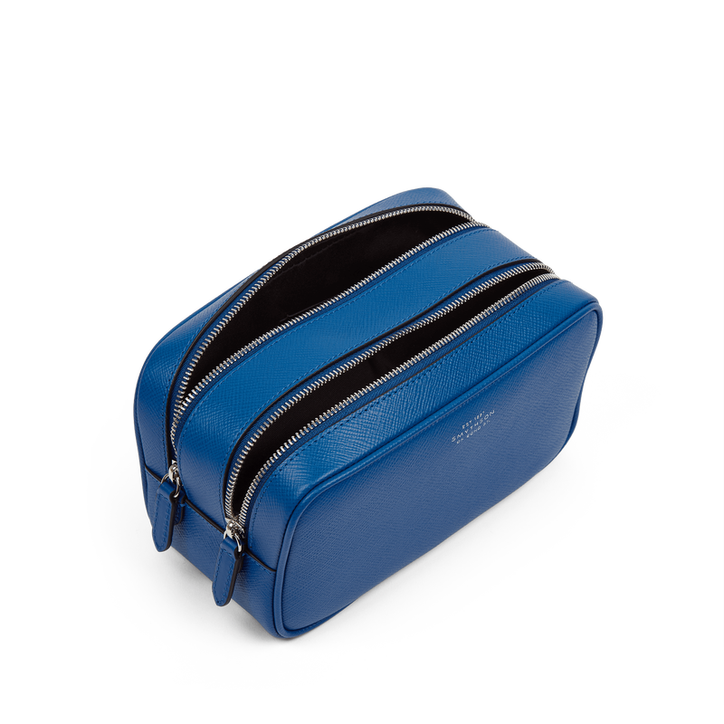 Smythson Washbag with Double Zip in Panama