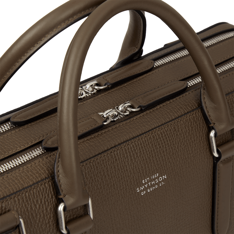 Smythson Large Briefcase with Zip Front in Ludlow