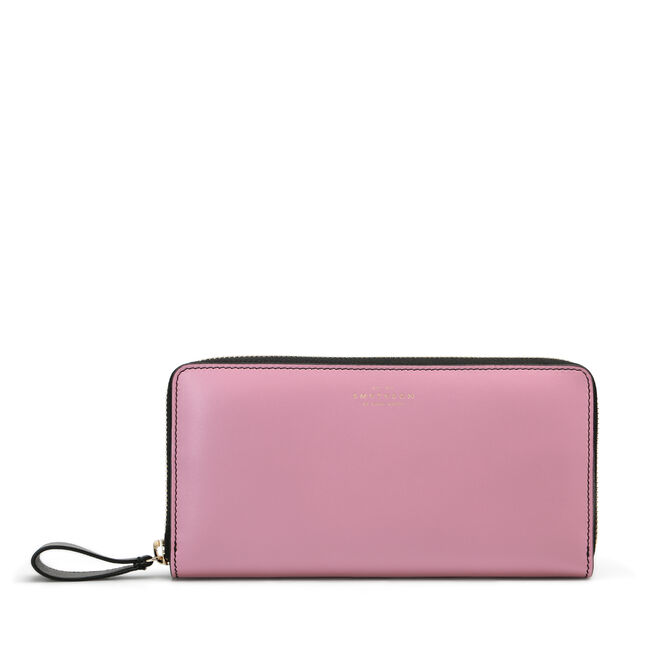Large Zip Around Purse in Smooth Leather