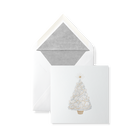 Set di biglietti natalizi con albero metallizzato