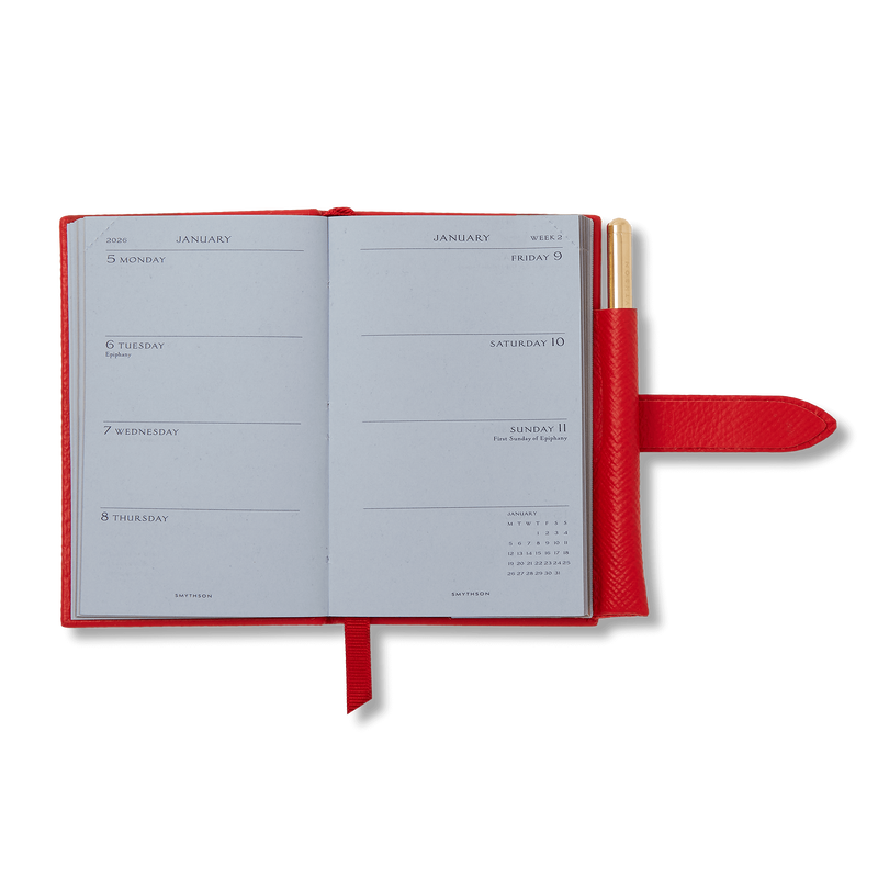 Smythson 2026 Wafer Weekly Journal with Pencil in Panama 