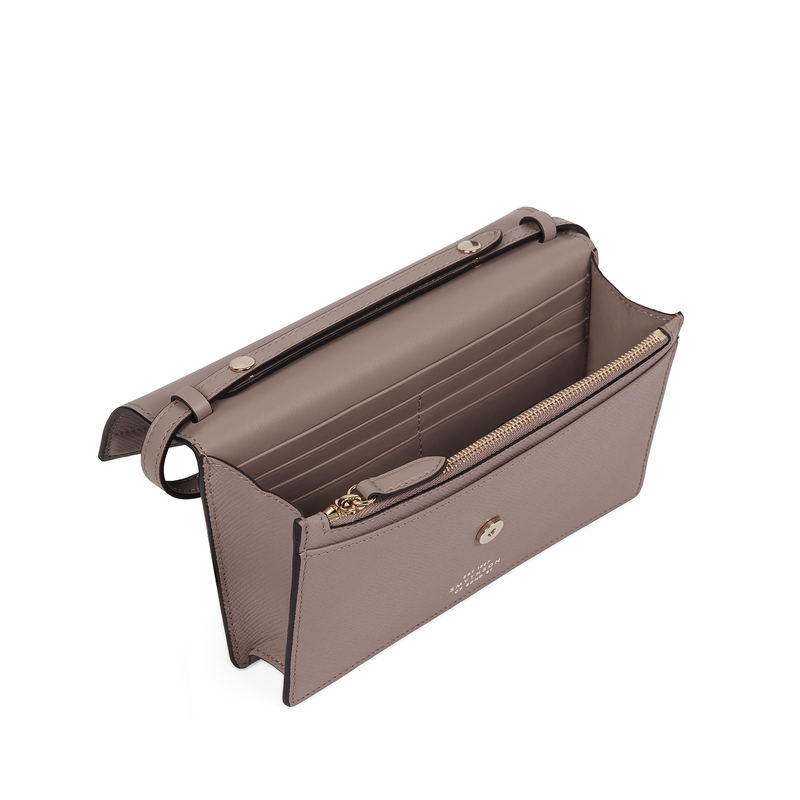 Smythson Porte-monnaie enveloppe à bandoulière en Panama