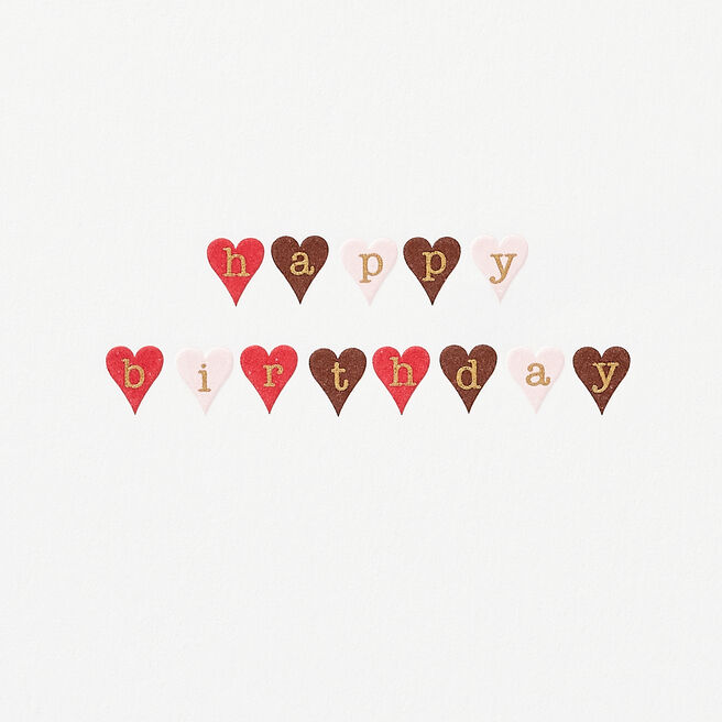 Little Hearts Birthday Card White