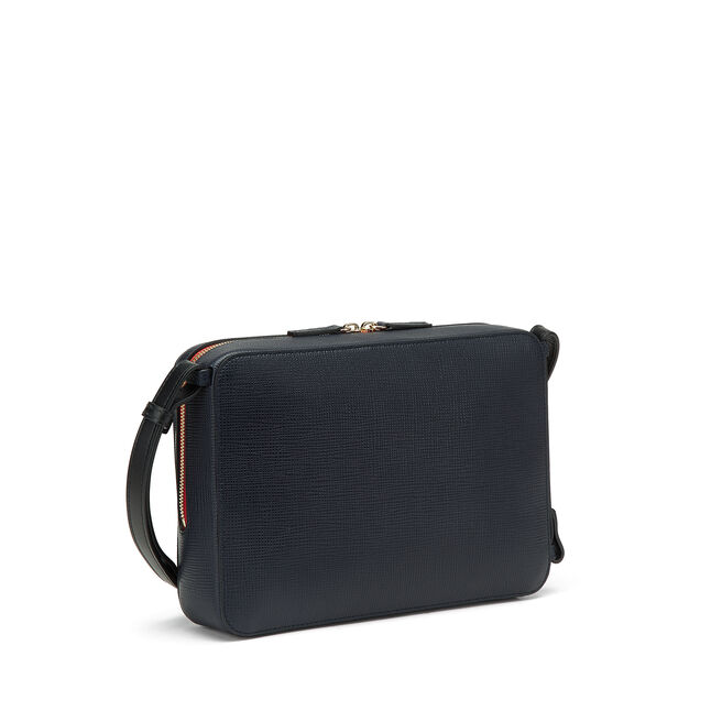 Sliding Strap Zip Crossbody Bag in Crossgrain Leather