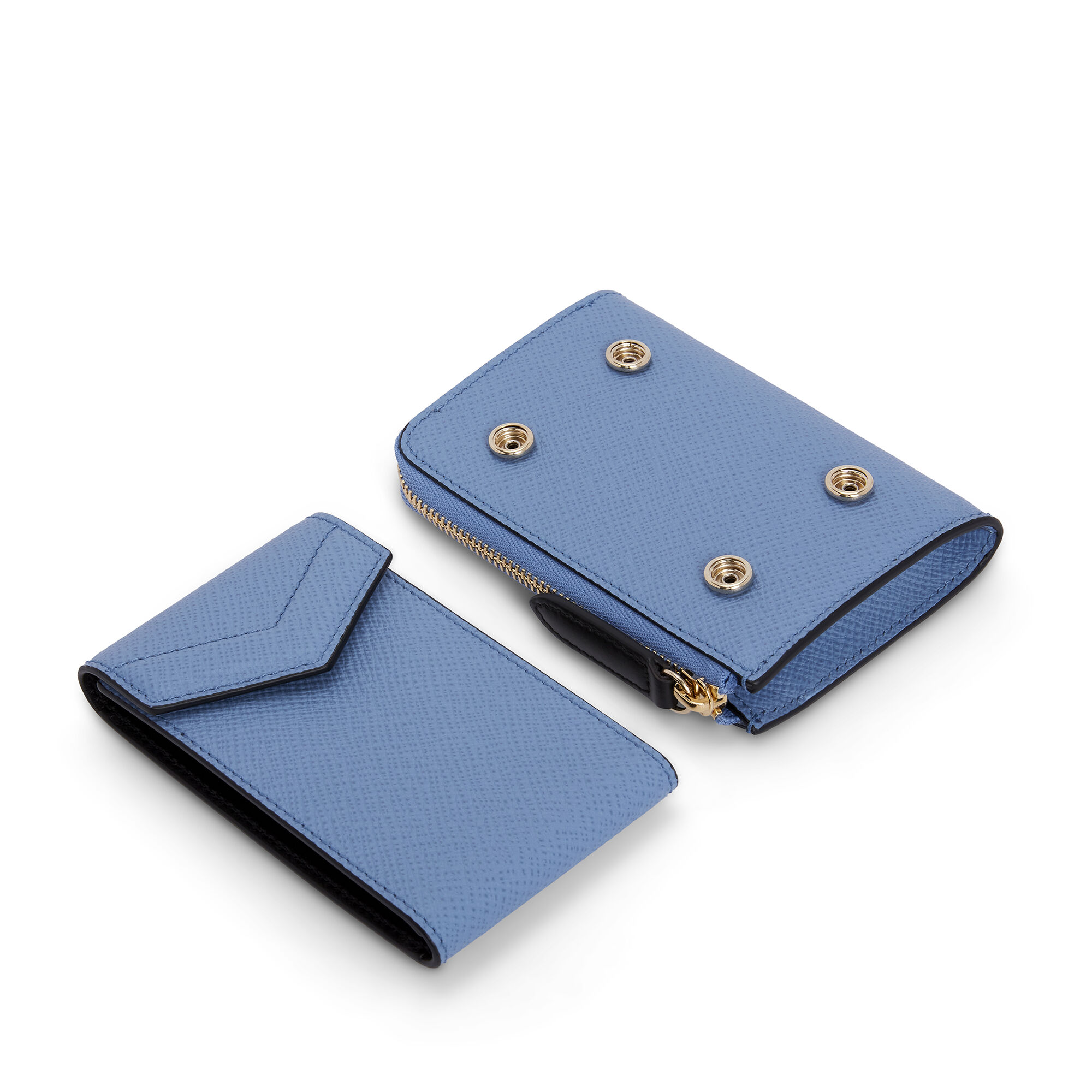 Envelope Card Case with Zip Pouch in Panama in nile blue