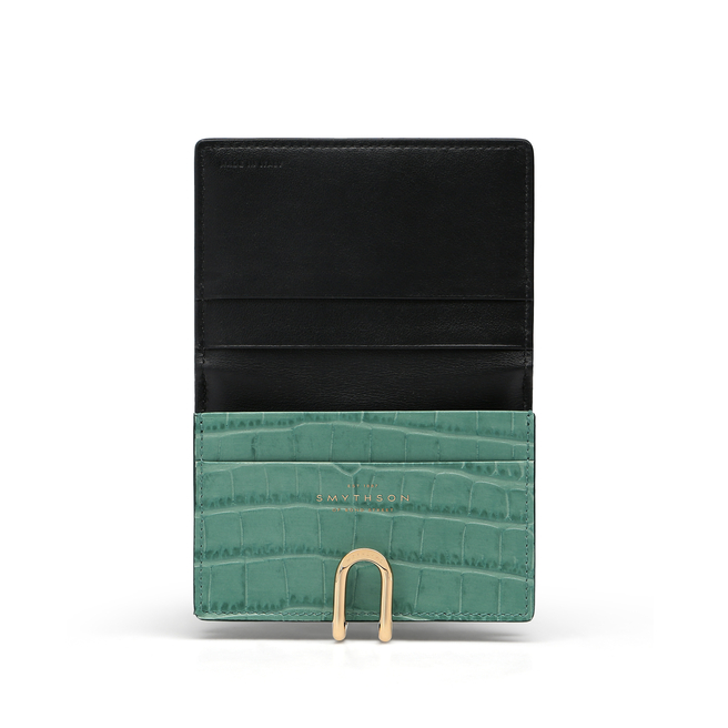 Mara Business And Credit Card Case In Sea Green