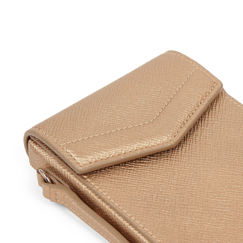 Smythson Envelope Phone Case Crossbody in Panama