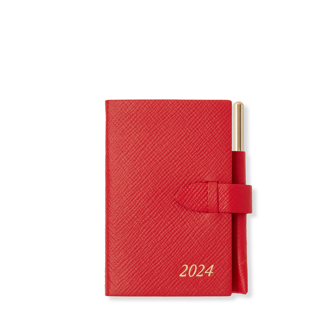 2024 Wafer Weekly Agenda with Pencil in Panama in scarlet red