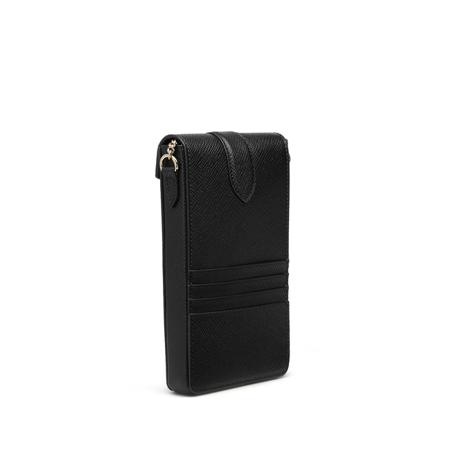 Phone Case with Chain in Panama in black | Smythson