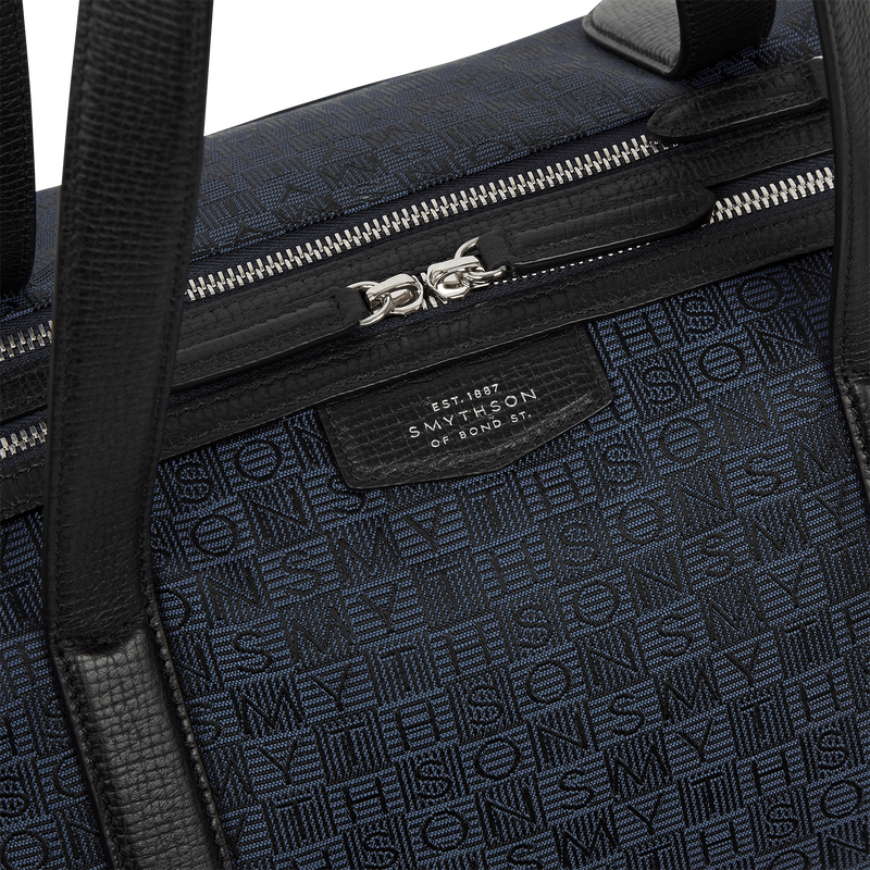Smythson Small Travel Bag in Stamp Canvas