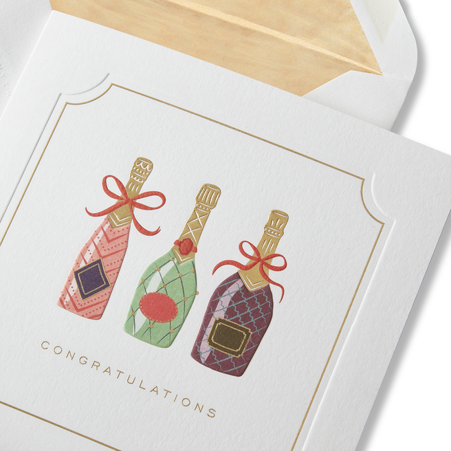 Glückwunschkarte mit Champagner