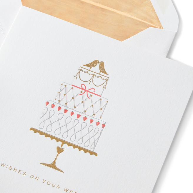 Karte mit Hochzeitskuchenmotiv