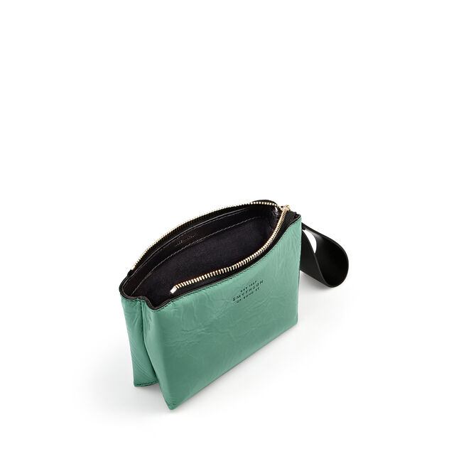 Mini Pillow Pouch in Crinkled Patent Leather