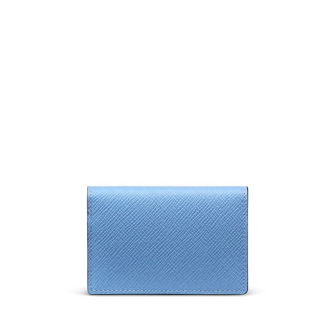 Folded Card Case with Snap Closure in Panama in nile blue | Smythson