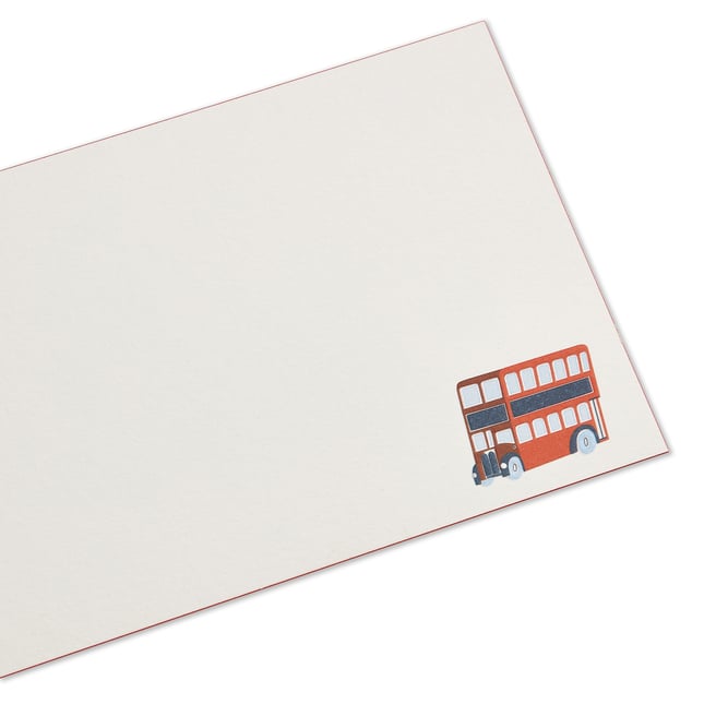 Cartes de correspondance motif bus britannique