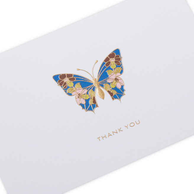 Carte de remerciements motif papillon