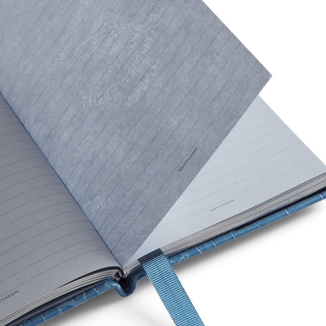 Chelsea Notebook with Slide in Mara in nile blue | Smythson