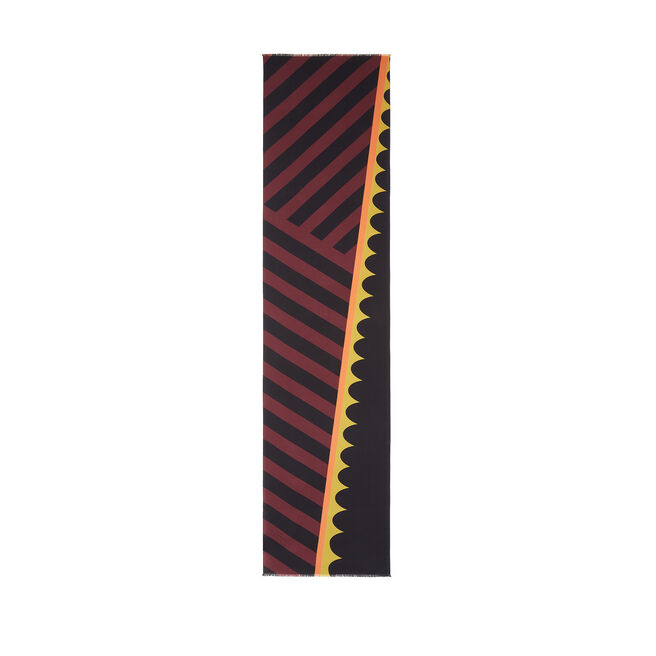 Geo Print Silk Muffler Scarf
