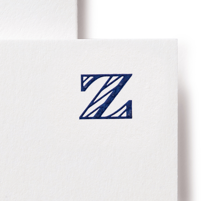 Alphabet-Karten Z in Weiß