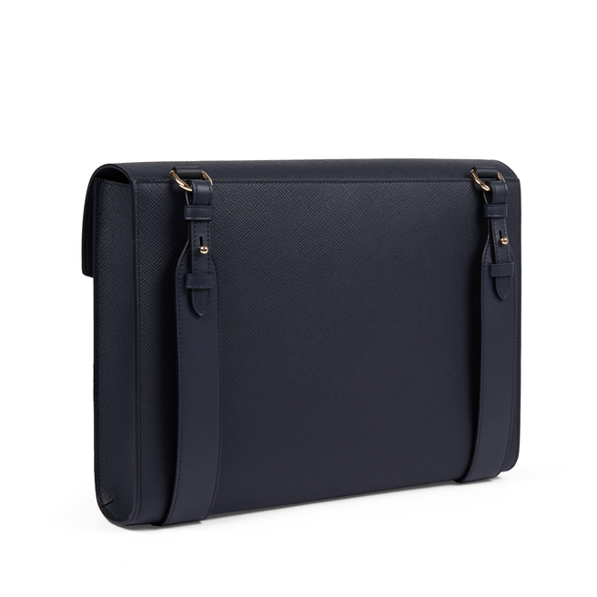 Flat Travel Organizer Pouch in Ludlow in nutmeg | Smythson