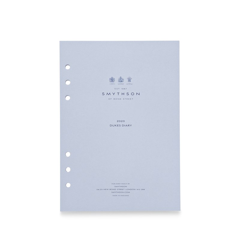 Smythson 2020 Dukes Organiser Refill, Week-to-View