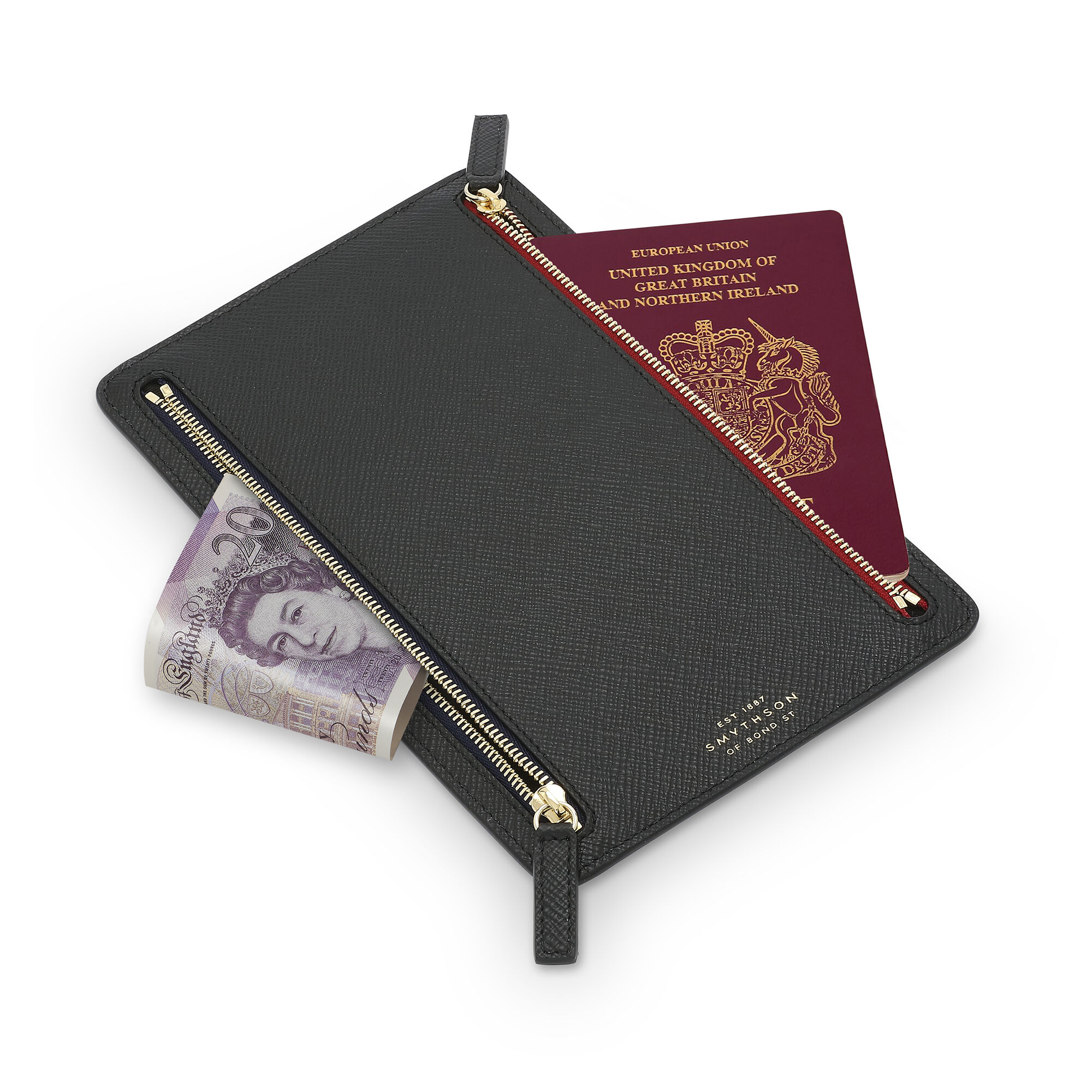 美品 スマイソン SMYTHSON 財布 トラベルウォレット ロングウォレット パスポート入れ レザー メンズ イタリア製 ブラウン