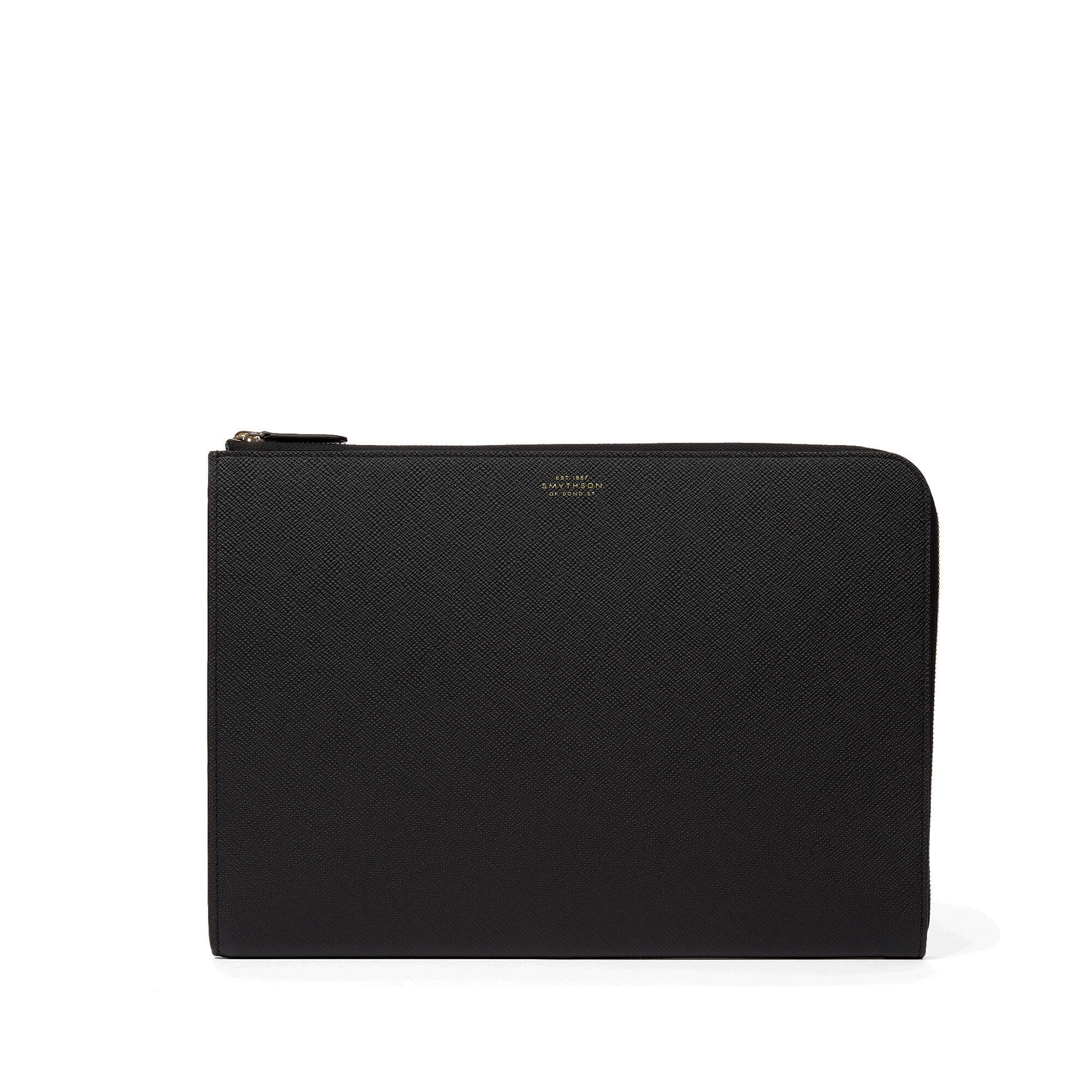 Small Laptop Case in Panama in black Smythson