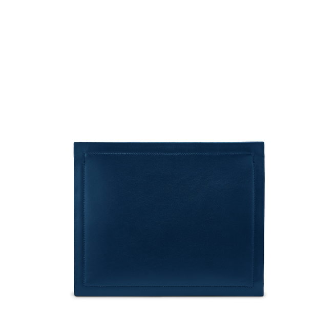 Paper Edge Zip Pouch in Smooth Leather