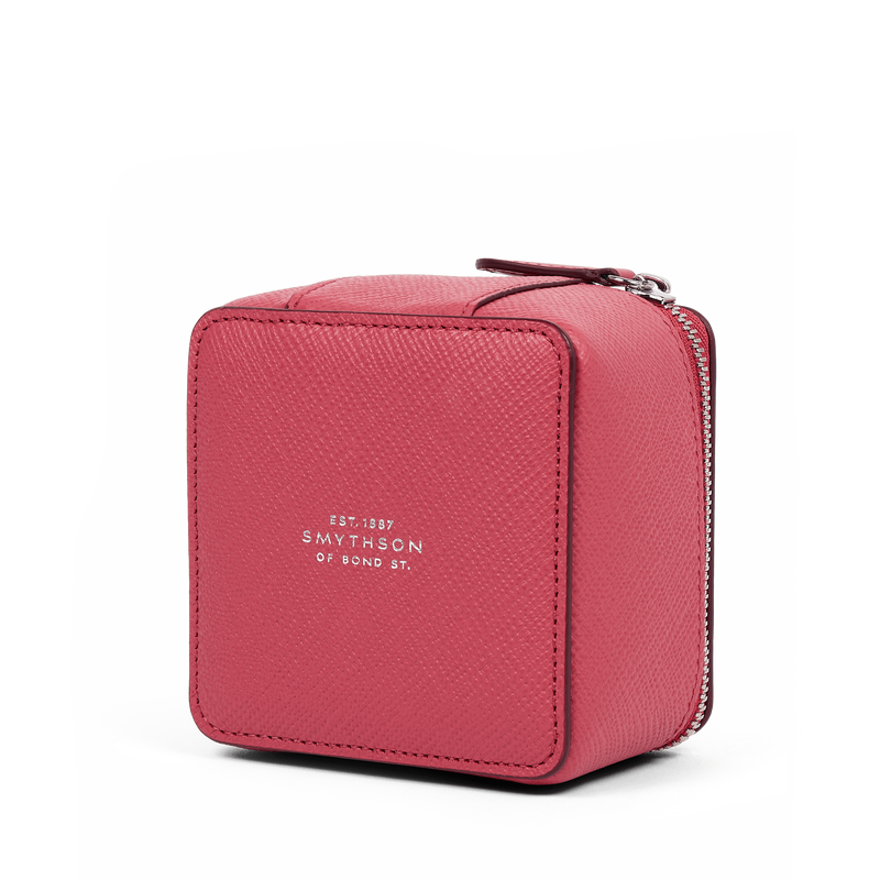 Smythson Medium Square Trinket Case in Panama