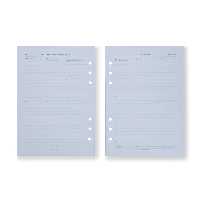 2020 Dukes Organiser Refill, Week-to-View