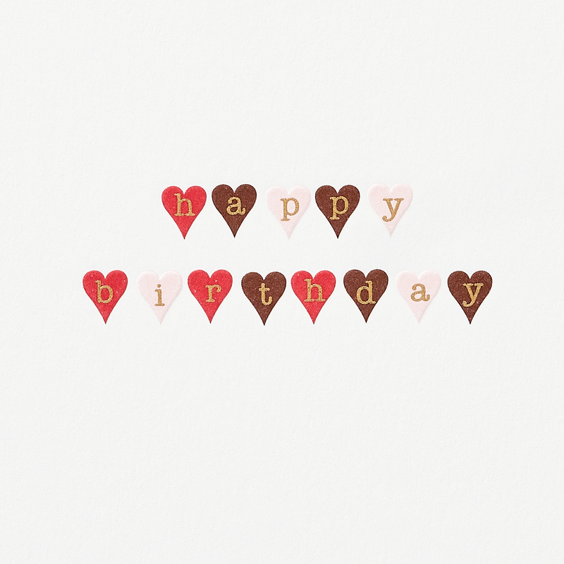 Carte d’anniversaire motif petits cœurs