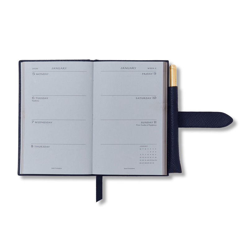Smythson 2026 Wafer Weekly Journal with Pencil in Panama 