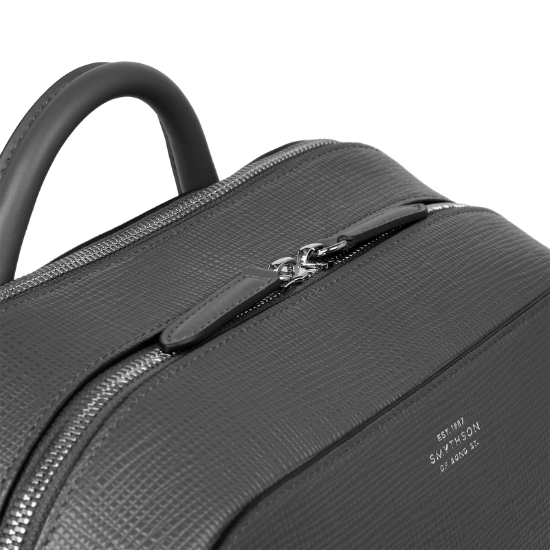 Zip Around Backpack in Panama in storm grey | Smythson Zip Around Backpack in Panama in storm grey | Smythson
