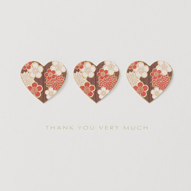 Floral Hearts Thank You Card