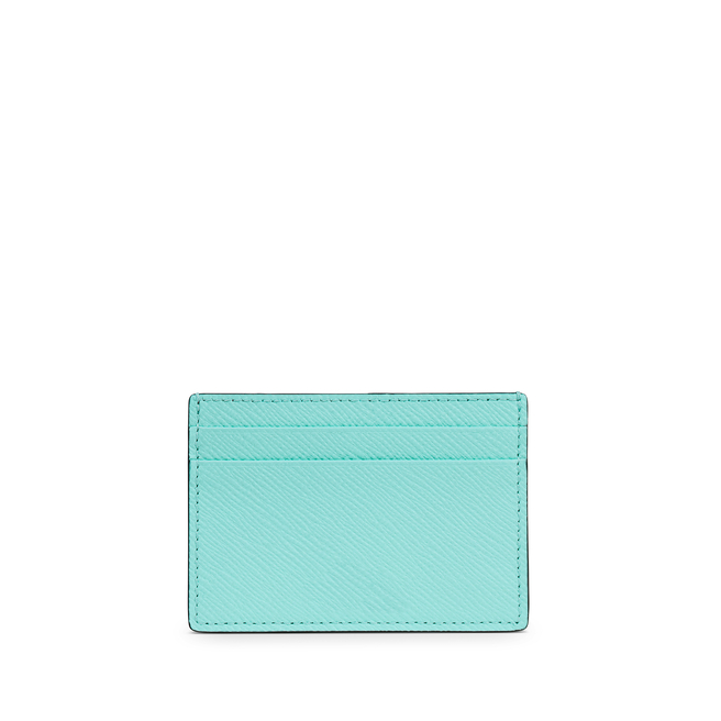 Flat Card Holder in Panama in aquamarine | Smythson