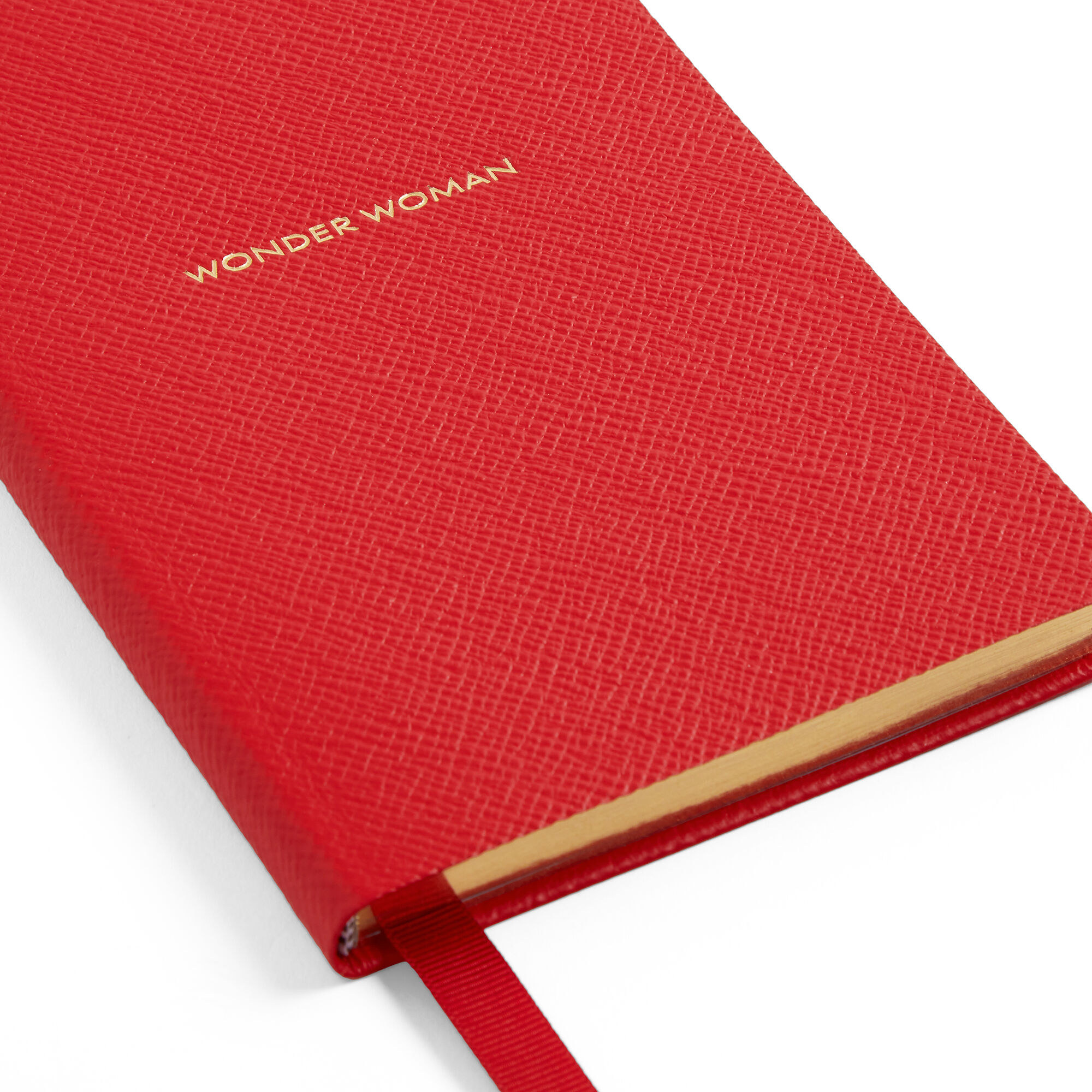 Wonder Woman Chelsea Notebook in Panama in scarlet red | Smythson