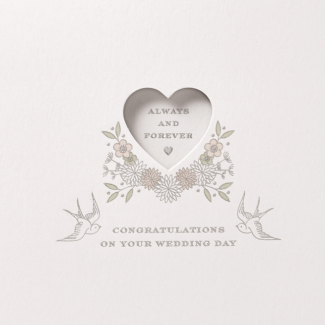 Always And Forever Wedding Card White