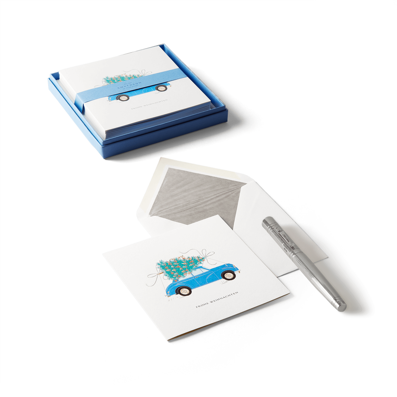 Smythson "Frohe Weihnachten" Auto-Weihnachtskarten-Set