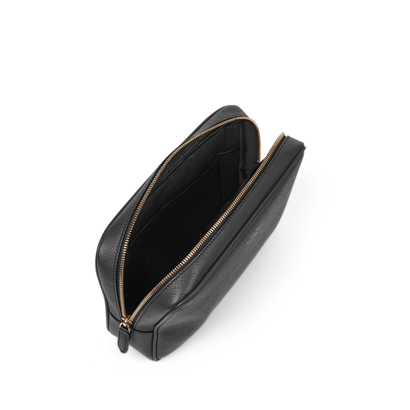 Organizer Tech Pouch in Panama in black | Smythson Organizer Tech Pouch in Panama in black | Smythson