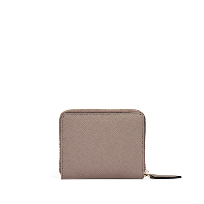 Small Zip Around Purse in Panama in taupe | Smythson