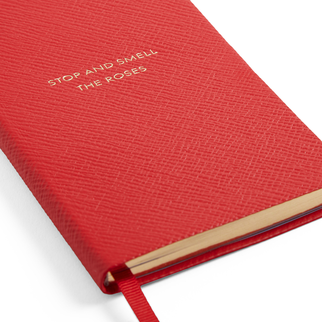 Panama Stop And Smell The Roses textured-leather notebook