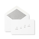 Carte de remerciement motif notes de musique