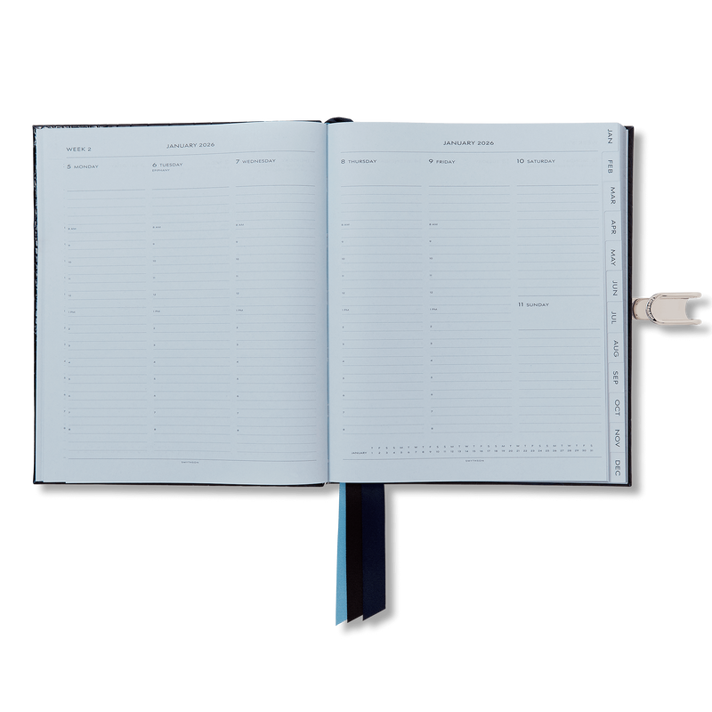Smythson 2026 Portobello Weekly Vertical Diary with Slide in Mara