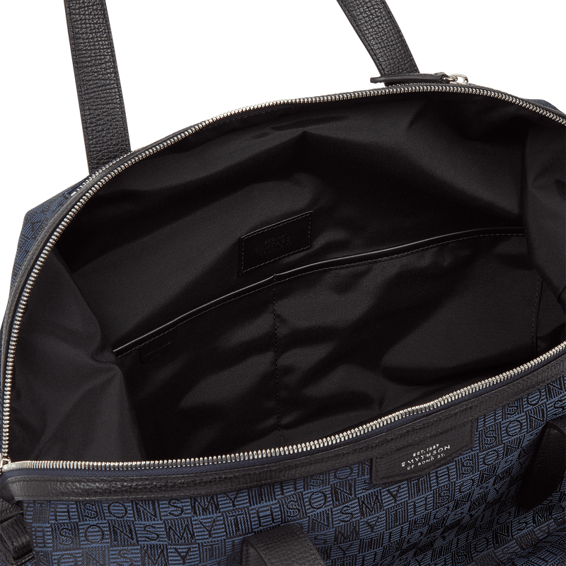 Smythson Small Travel Bag in Stamp Canvas