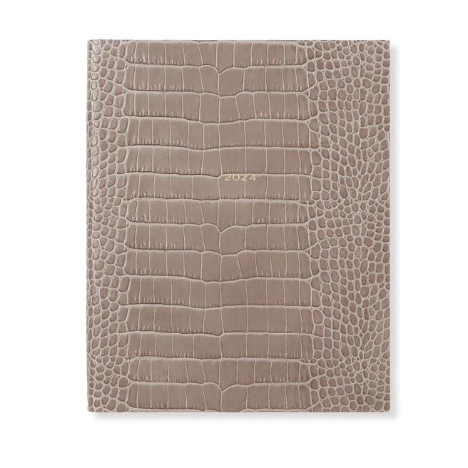 2024 Portobello Weekly Vertical Agenda in Mara in taupe | Smythson